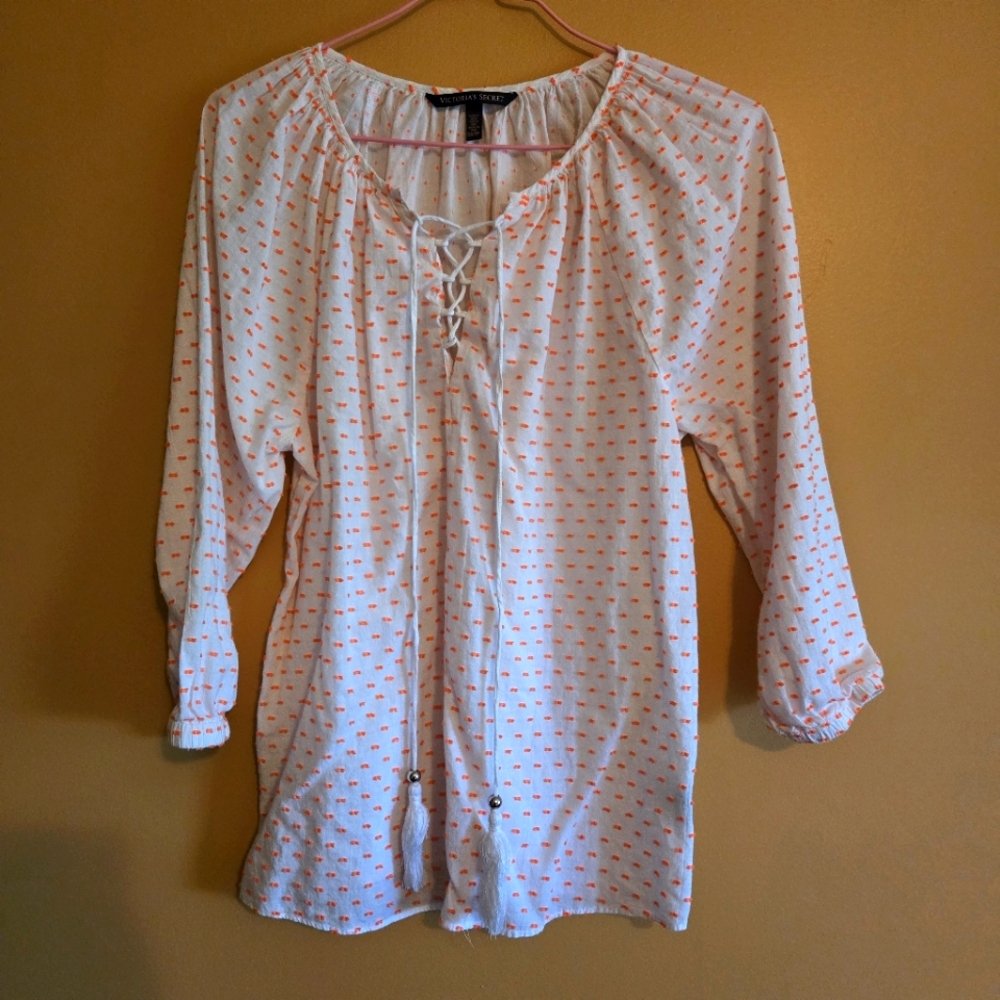 Victoria's Secret Blouse with Tassel Tie
